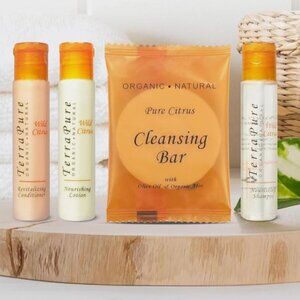 Terra Pure Wild Citrus Set | 1 oz Shampoo, Conditioner, Lotion & Soaps (40 pcs)